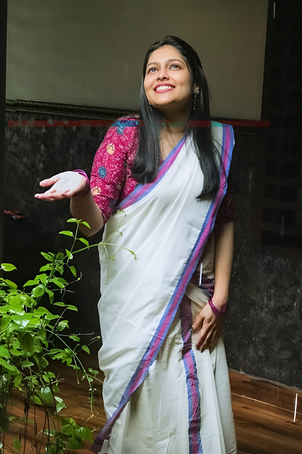 Arundhathi- Pure Cotton Kerala SettMundu with Printed Blouse Material
