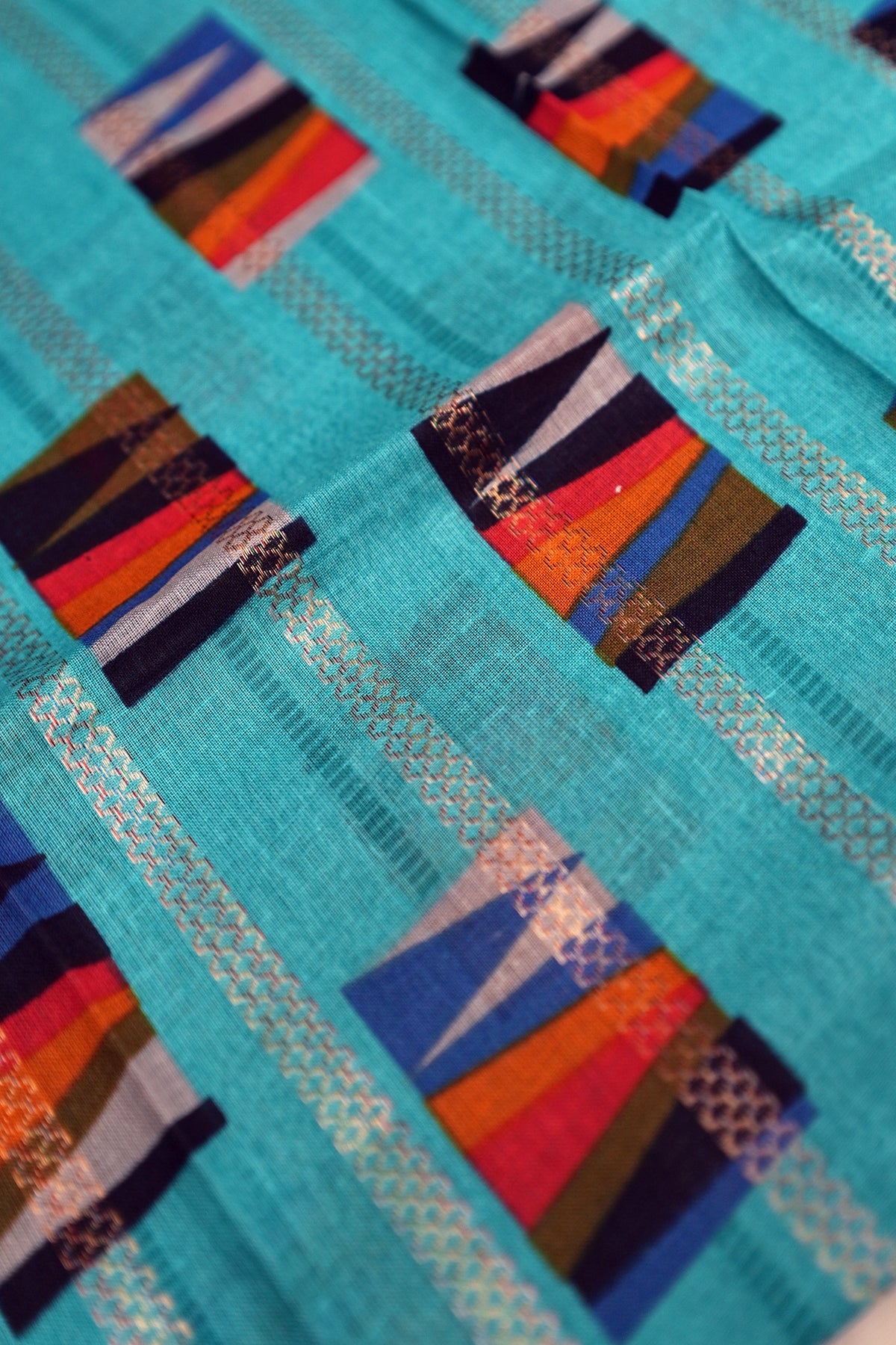 Karthika- Blue and Golden Kasav Settumund with Designer Blouse Material