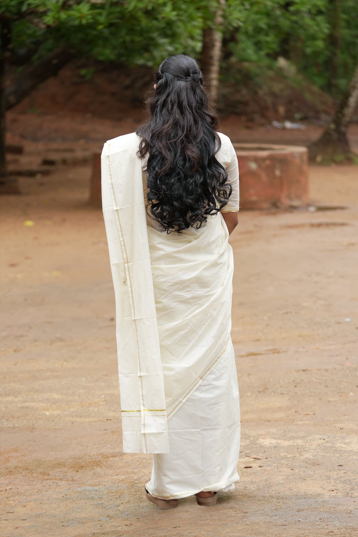 Kunjatholl - Premium Pure Cotton Settmundu with Matching Blouse- 2.80 Meter