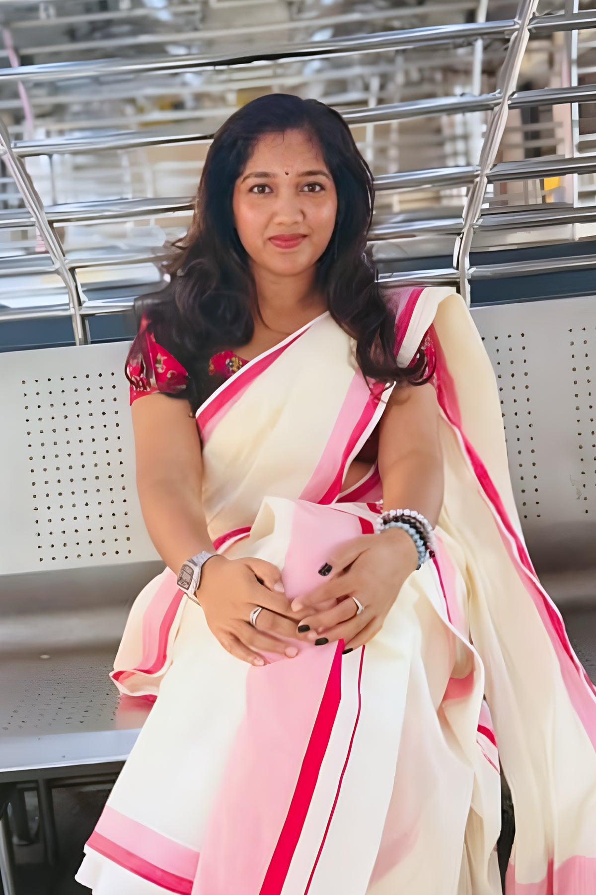 Gajarekha - Kattikkara Settu Mundu with Elephant Printed Blouse Material