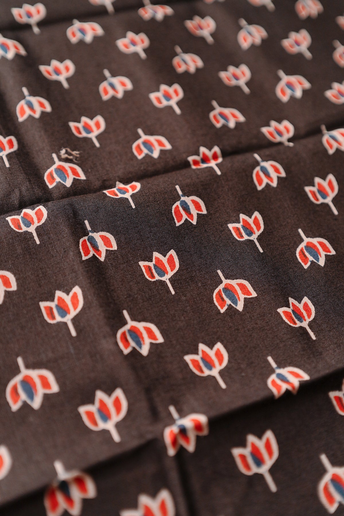 Thamara -Traditional Settumundu with Printed Brown Blouse Material