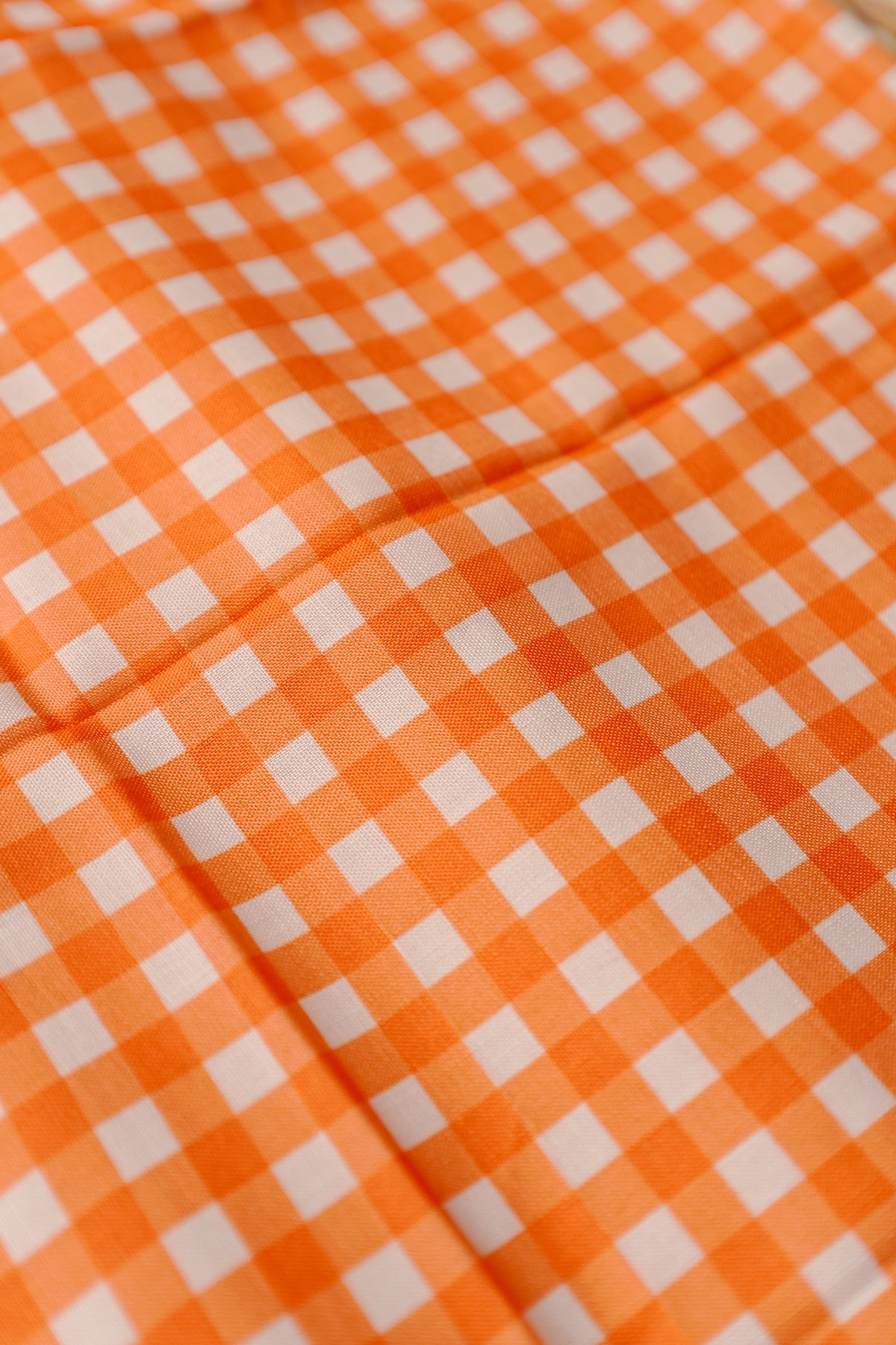 Tapasya -Orange Puliyilakkara Settu Mundu with Checked Blouse Material