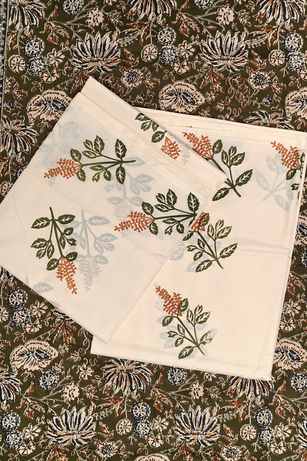 Thulasi Printed Settumund with Matching Blouse Material