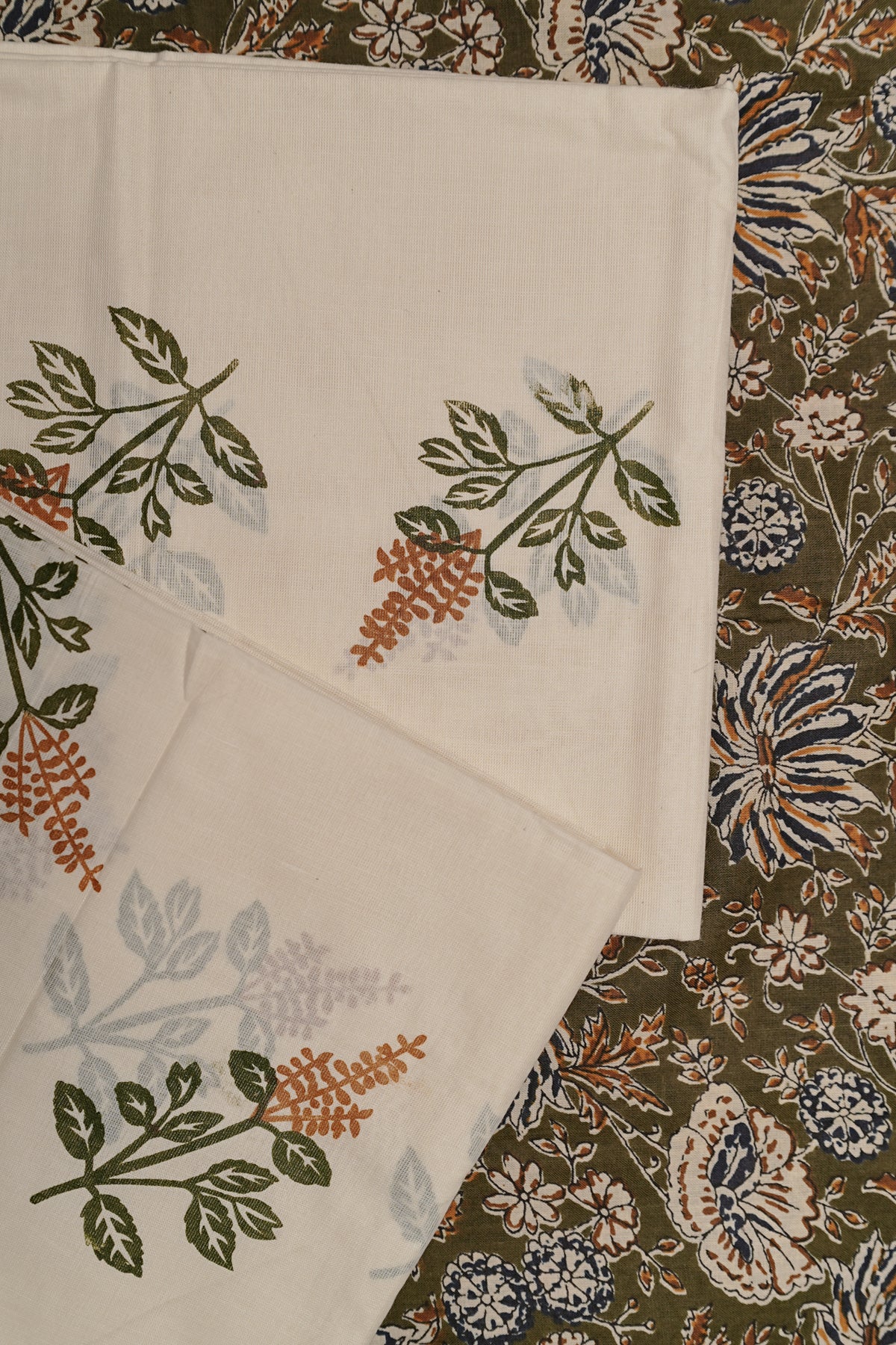 Thulasi Printed Settumund with Matching Blouse Material