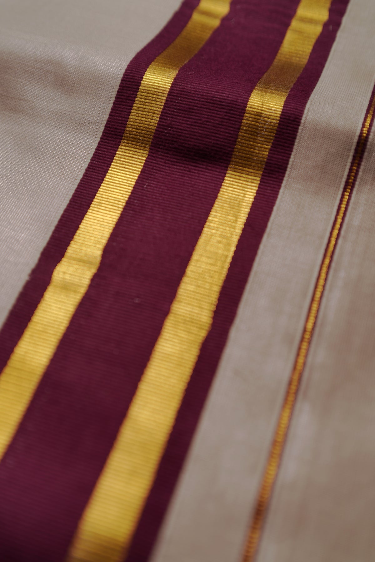 Ameya - Rose Tissue Saree with Purple and Golden Borders Paired with Designer Blouse Material
