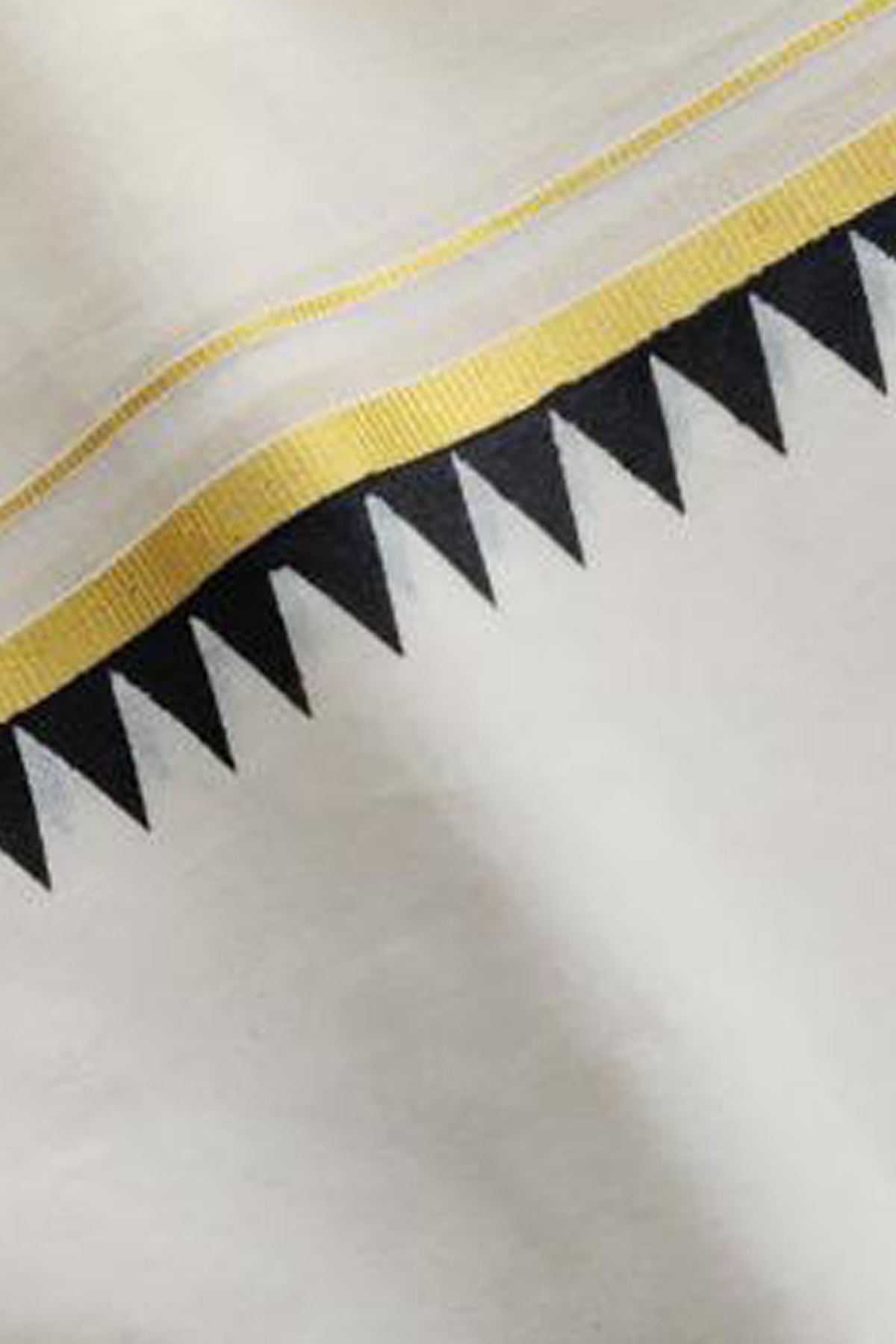 Bhama – Black Temple Printed Settumund with Kasav Border Blouse Material