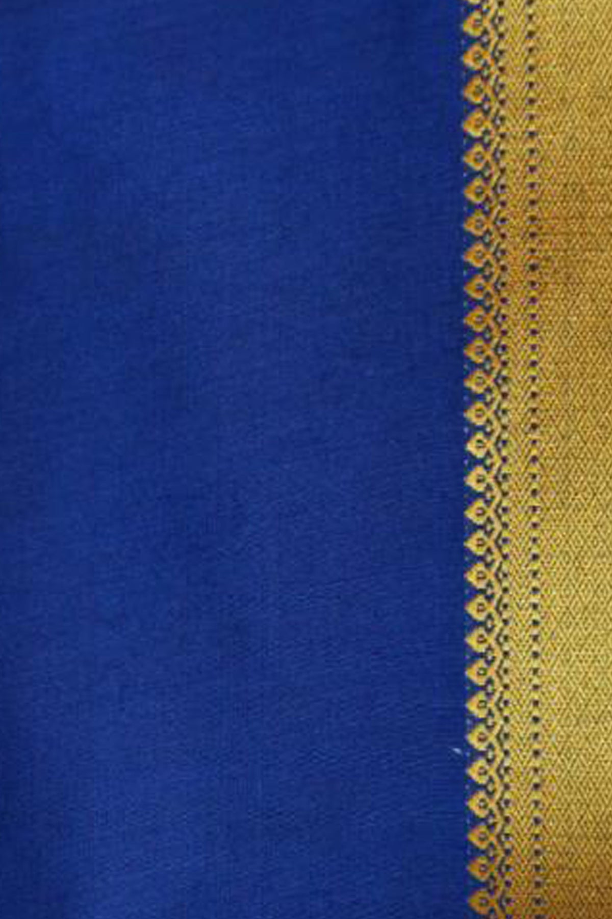 Sheethal – Blue Temple Printed Settumund with Kasav Border Blouse Material