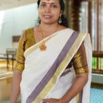 Vanya – Violet & Golden Kasavu Settumundu with Brocade Blouse Material