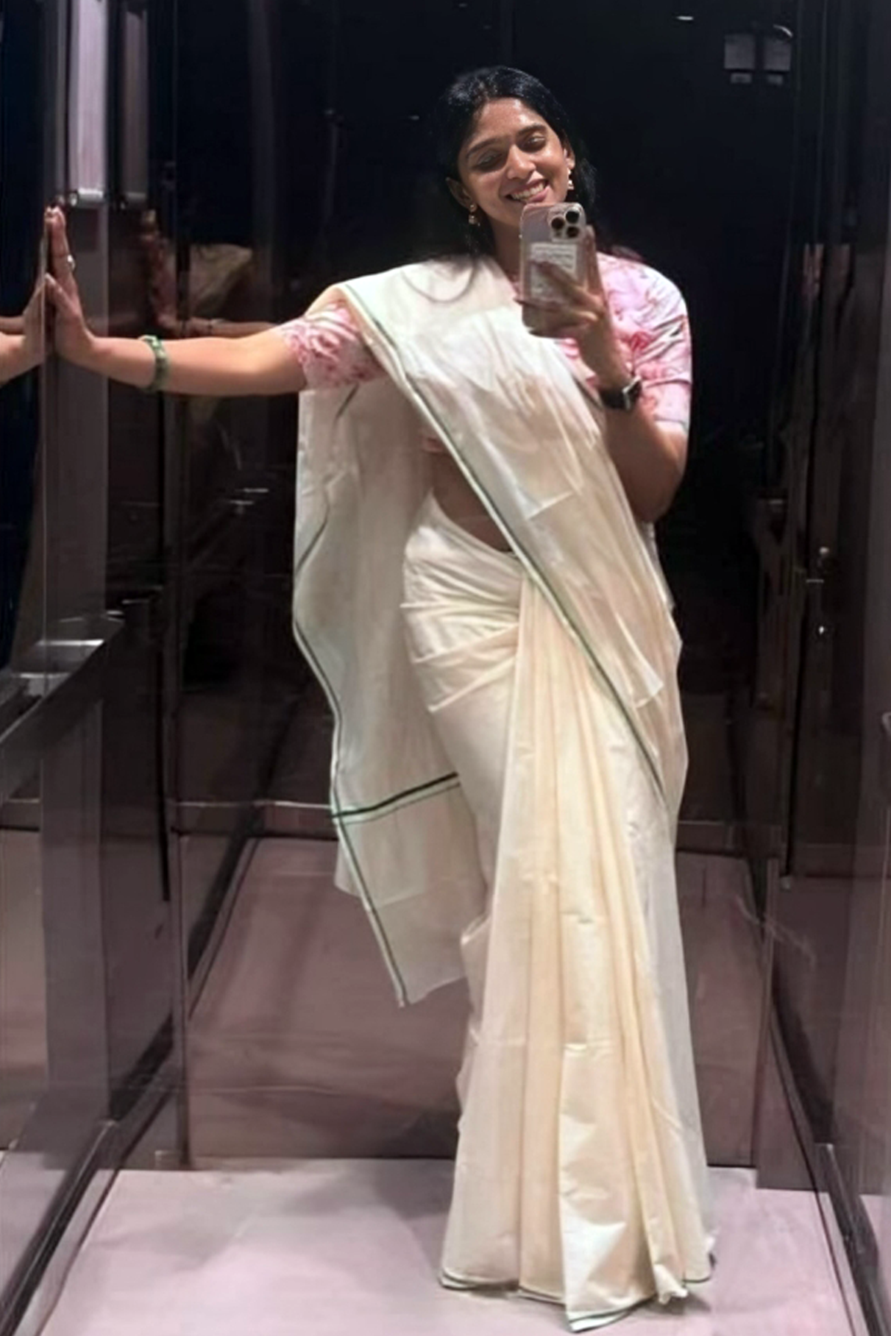 Green Puliyilakkara Saree