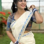 Soundharya - Printed Pure Cotton Sett Mundu with Matching Blouse