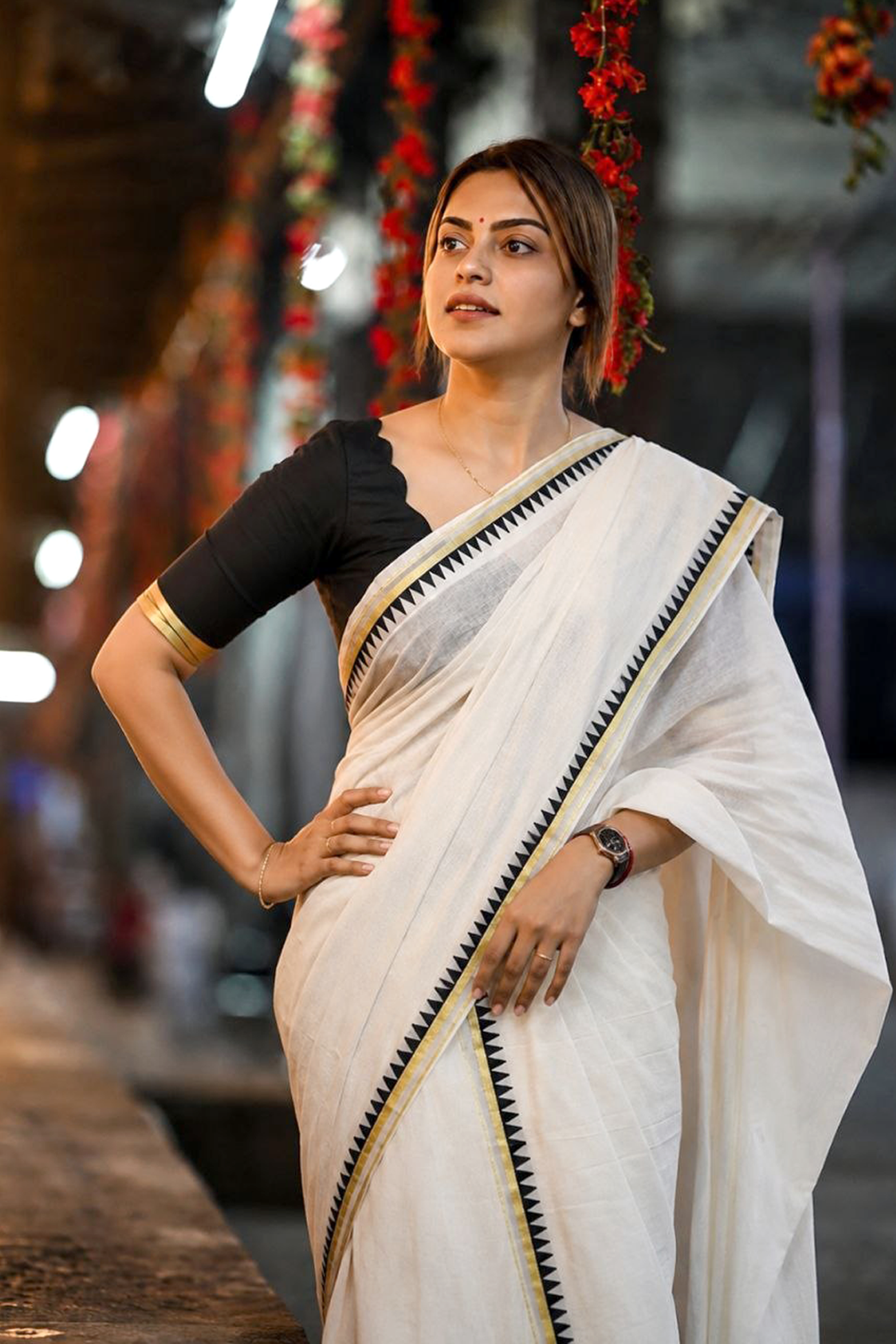 Bhama-  Premium cotton Sett Mundu with Blouse Material