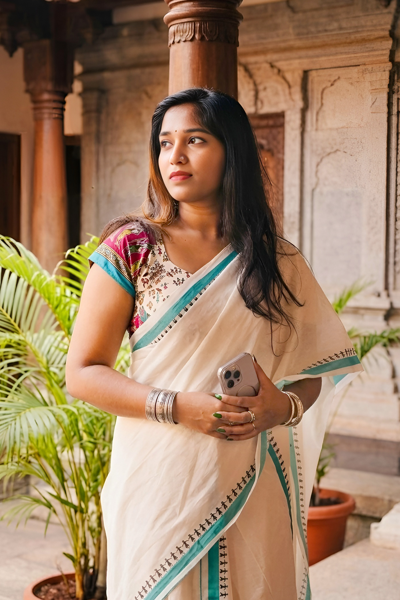 Aadhirekha Blue Printed