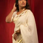 Suvarna – Premium Golden Foil Printed Kerala Saree