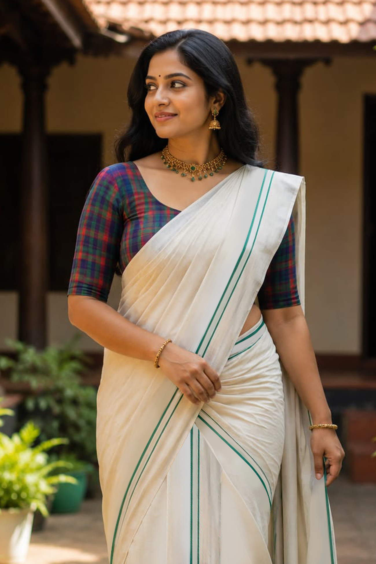 Ananya-Premium cotton sett mundu with blouse