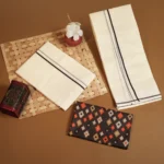 Vaishakhi - Brown Puliyilakkara Settu Mundu with Blouse Material