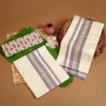 Apsara - Premium Mulloth Settumundu with Matching Cotton Blouse Material