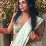 Vasantham - Mulloth Settumund with Floral Printed Blouse Material