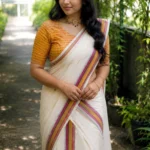 Lipika - Traditional Culture Settumundu with Matching Blouse Material