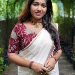 Gayathri- Pure Cotton Kasavu Settu Mundu with Designer Blouse Material