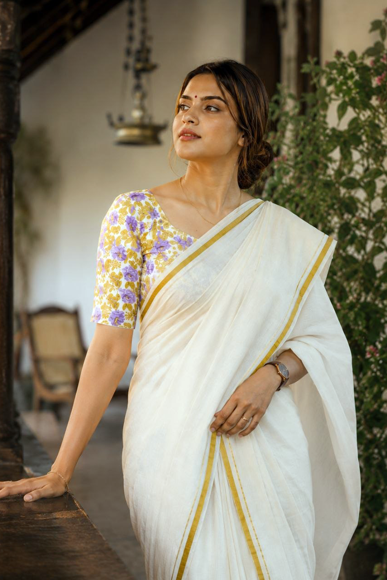 Harini Pure Cotton Printed Sett Mundu with Matching Blouse