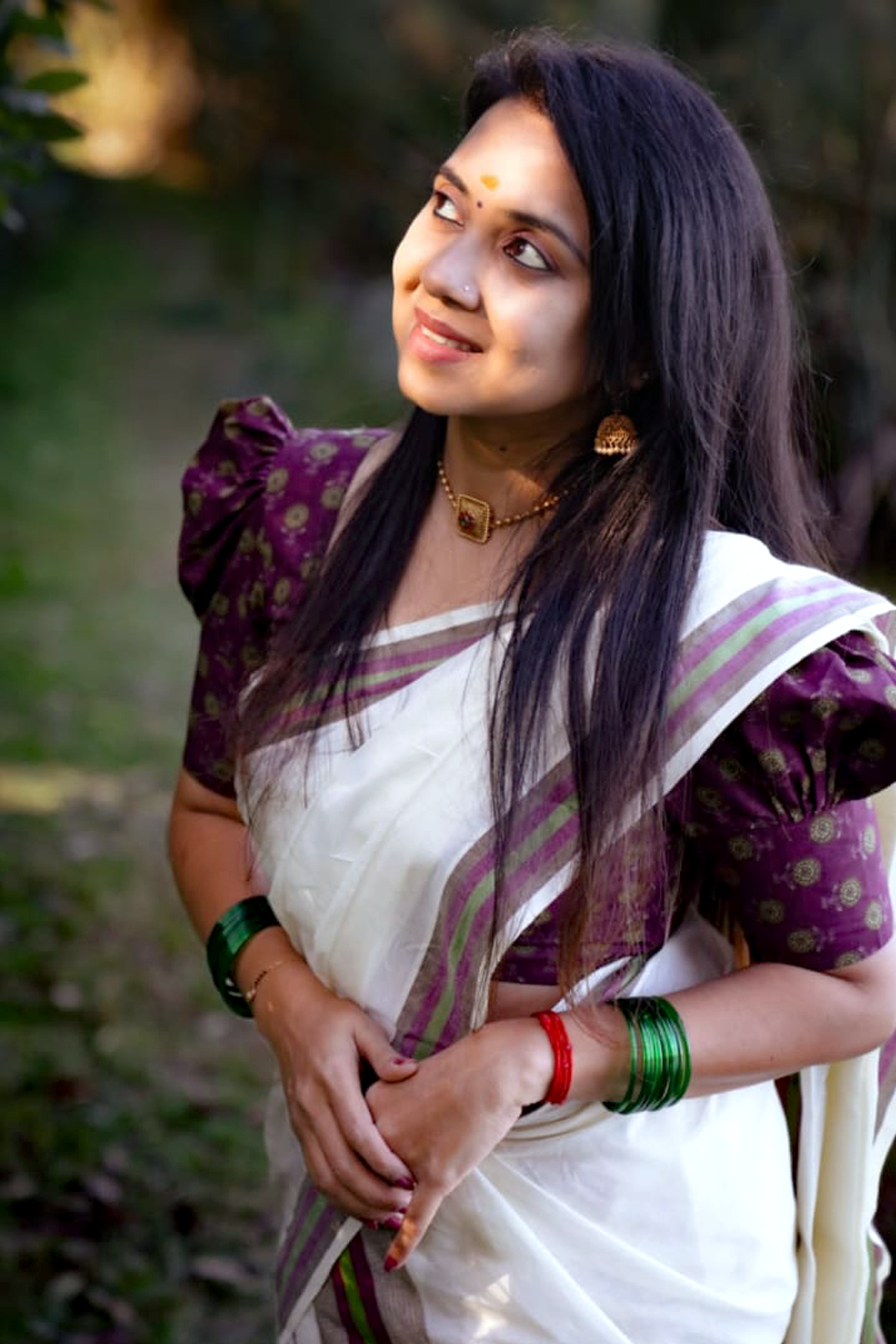 Varsha- premium sett mundu with blouse material