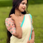 Athulya- Traditional Settumundu with Printed Blouse Material