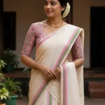 Ethal -Pure Cotton Kerala Traditional Sett Mundu with Blouse Piece