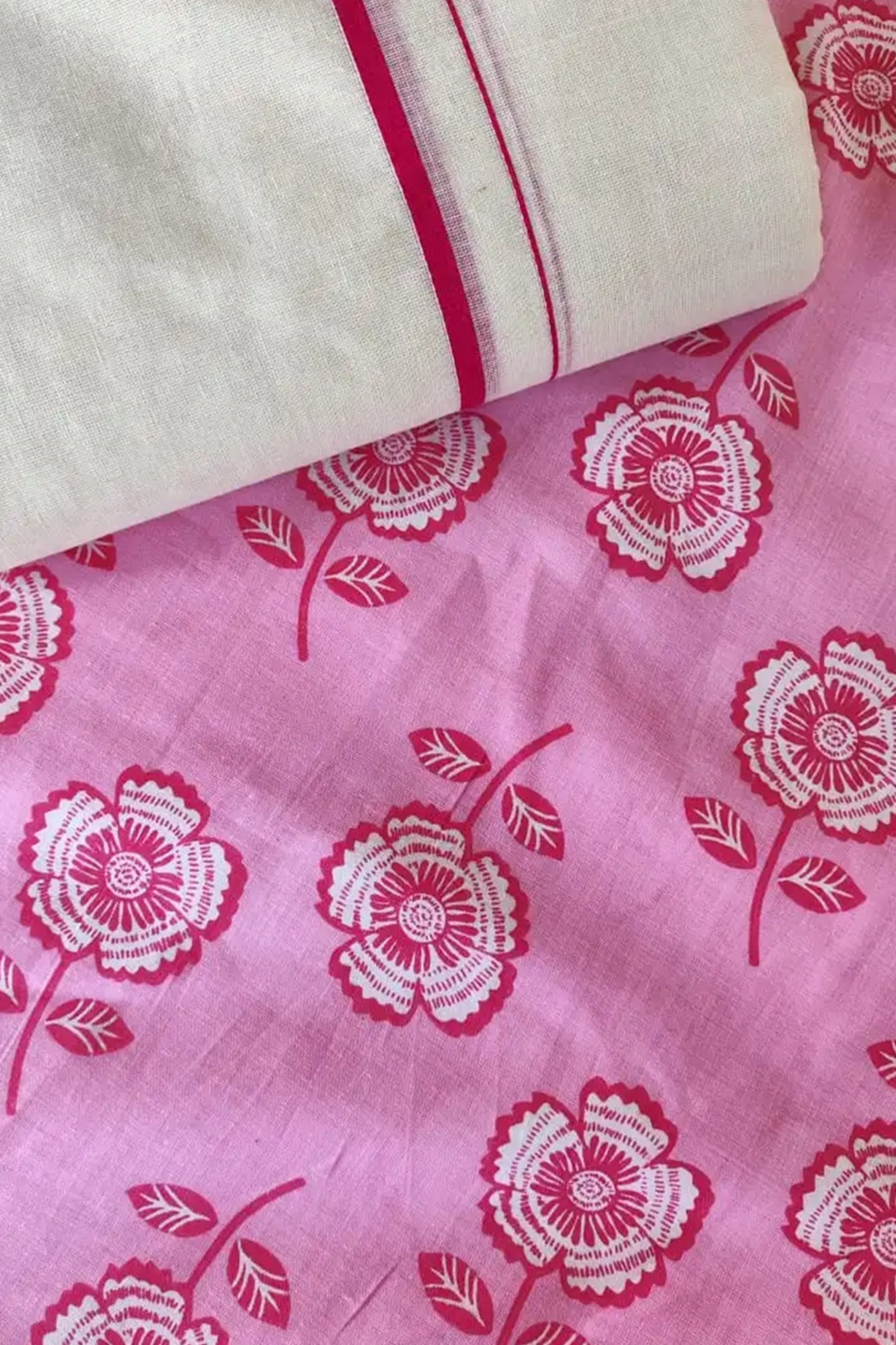 Nandhana-pure cotton settmundu with blosue material