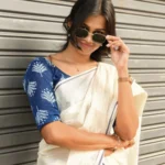 Gouri –  Premium Cotton Blue Puliyilakkara Settu Mundu with Blouse