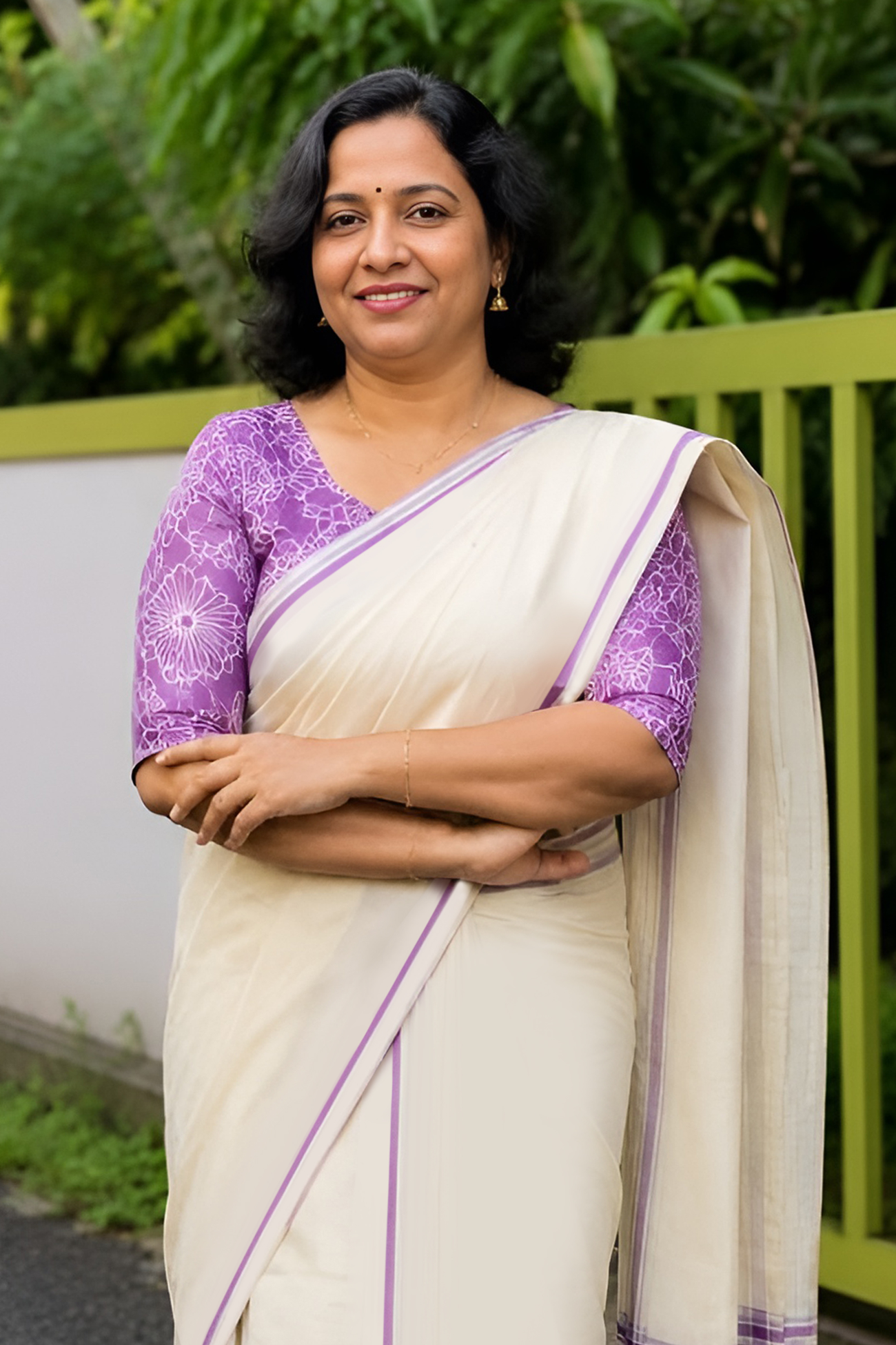 mantharam – Premium Lavender Puliyilakkara Set Mundu