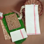 Aadhi Chithra Kattikkara Settumund with warli Printed Blouse Material