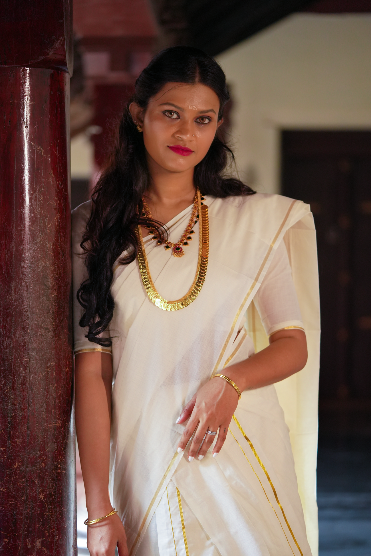 Kunjatholl - Premium Pure Cotton Settmundu with Matching Blouse