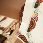 Kathakali Green Printed Settumundu with Matching Blouse Material