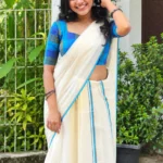 Chathuram Settumundu with Sky-Blue Pinstripe & Checkered Blouse Material
