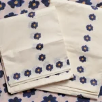 Veelipoo Printed Blouse Material — Blue Floral on Dual Base Shades