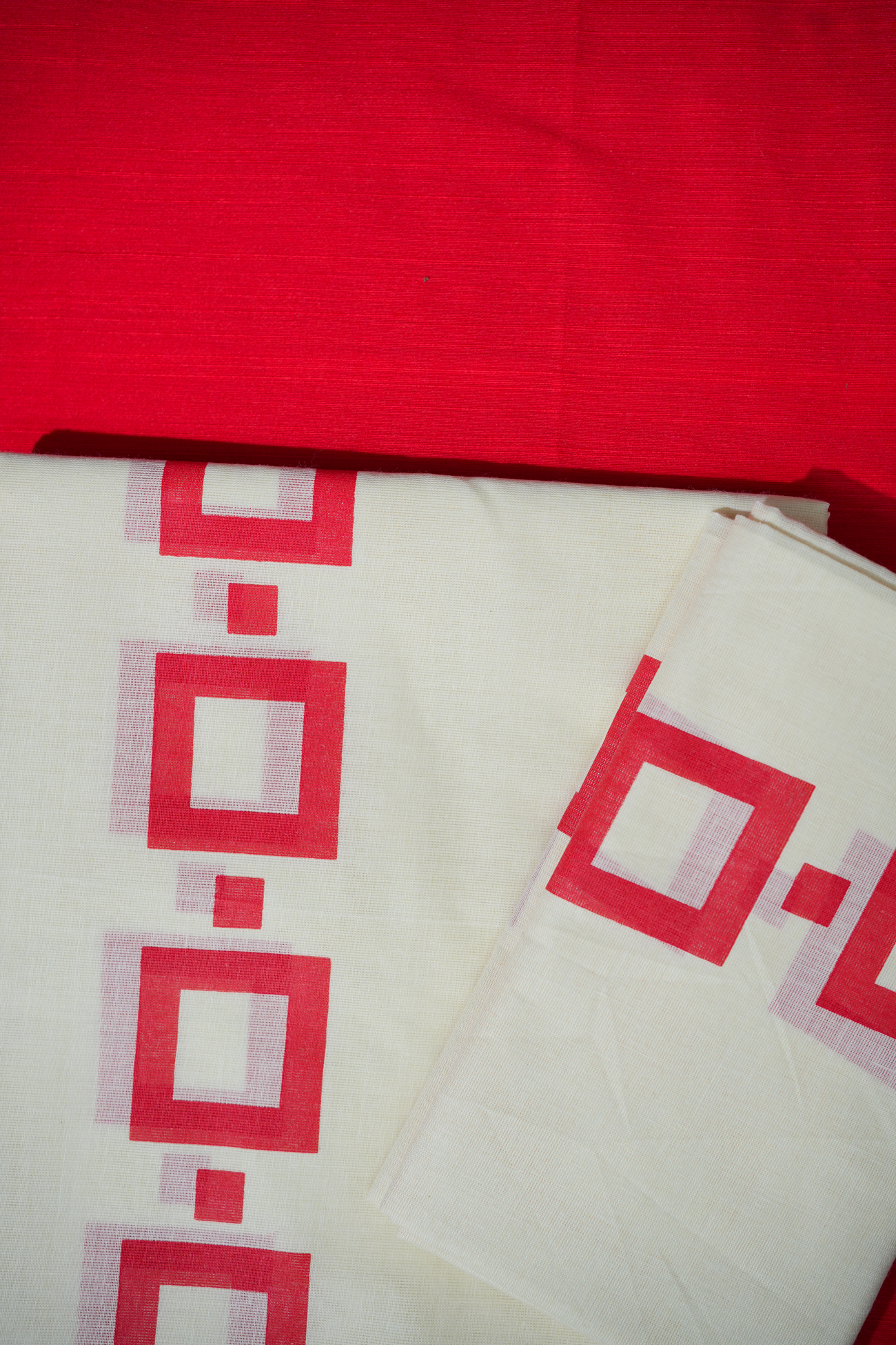 Anuragini Printed Blouse Material with Red Square Design - Image 4