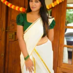 Nayans Settumundu with Gold Kasavu Border with Matching Blouse Material